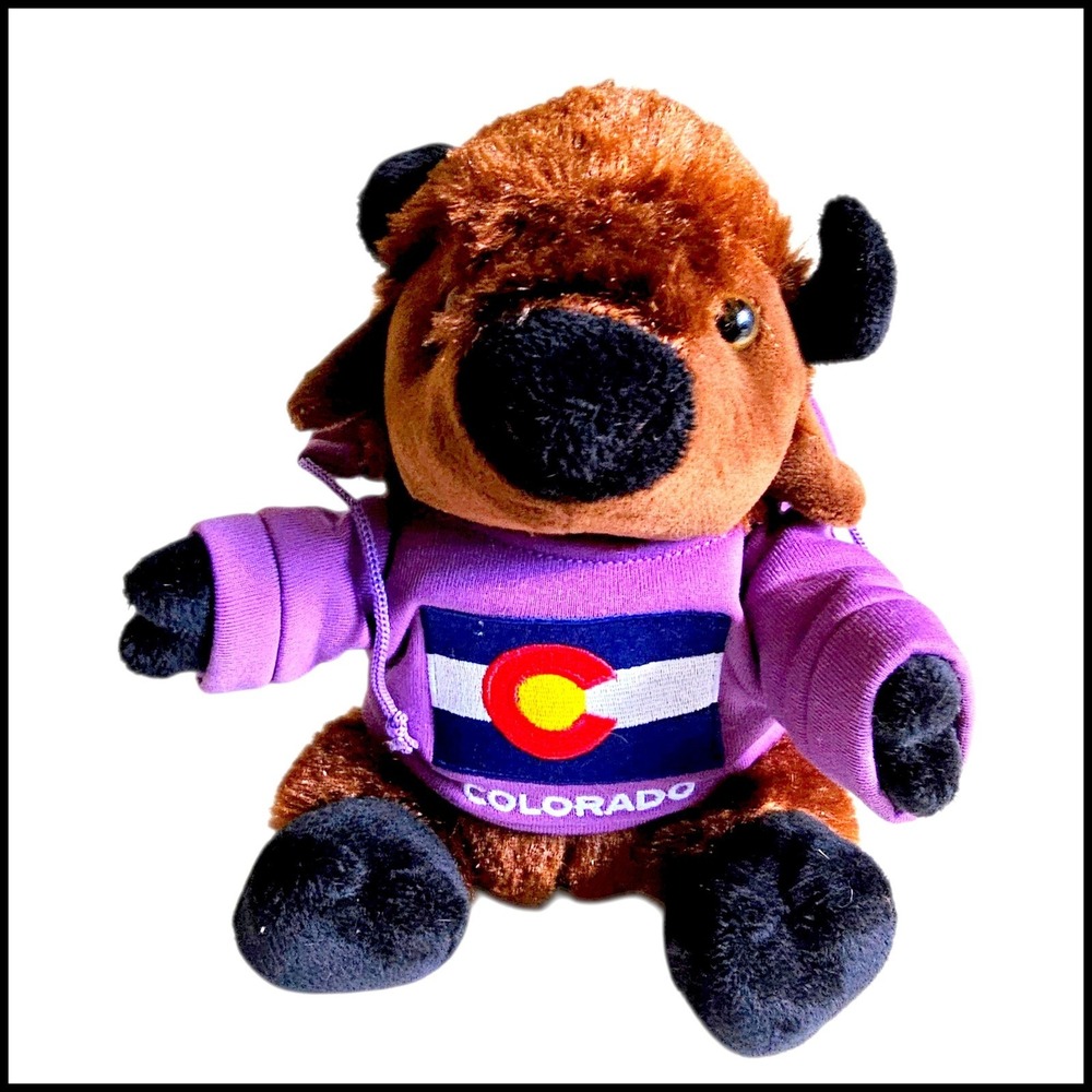 Wild Republic Colorado Buffalo‎ Plush Toy Purple Hoodie Collectible